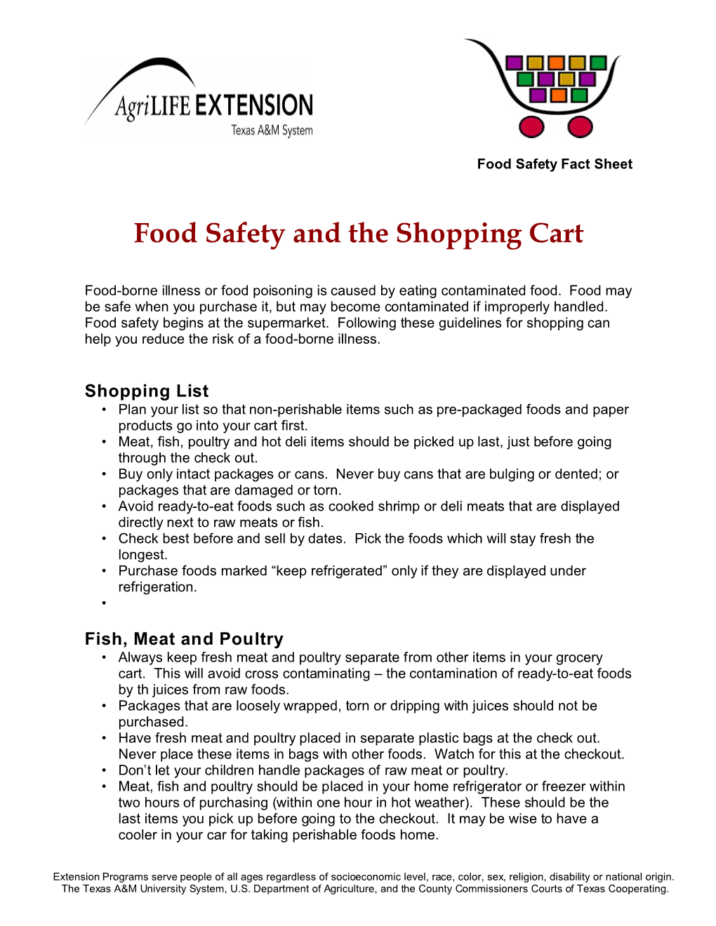 Food Safety and the Shopping Cart