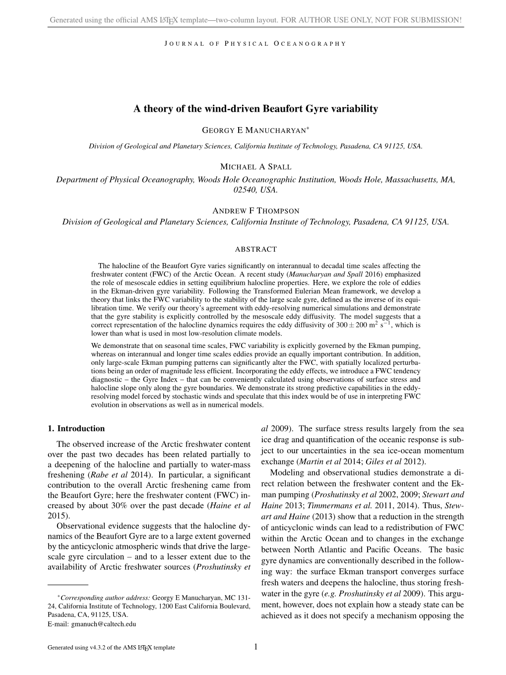 A Theory of the Wind-Driven Beaufort Gyre Variability