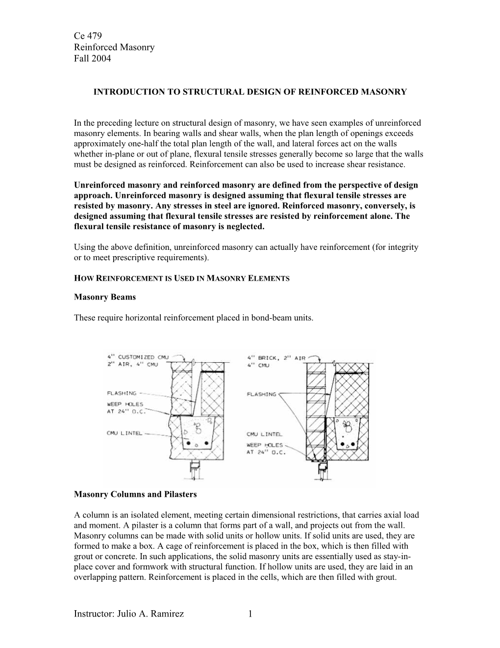 Structural Design Of Reinforced Masonry Beams