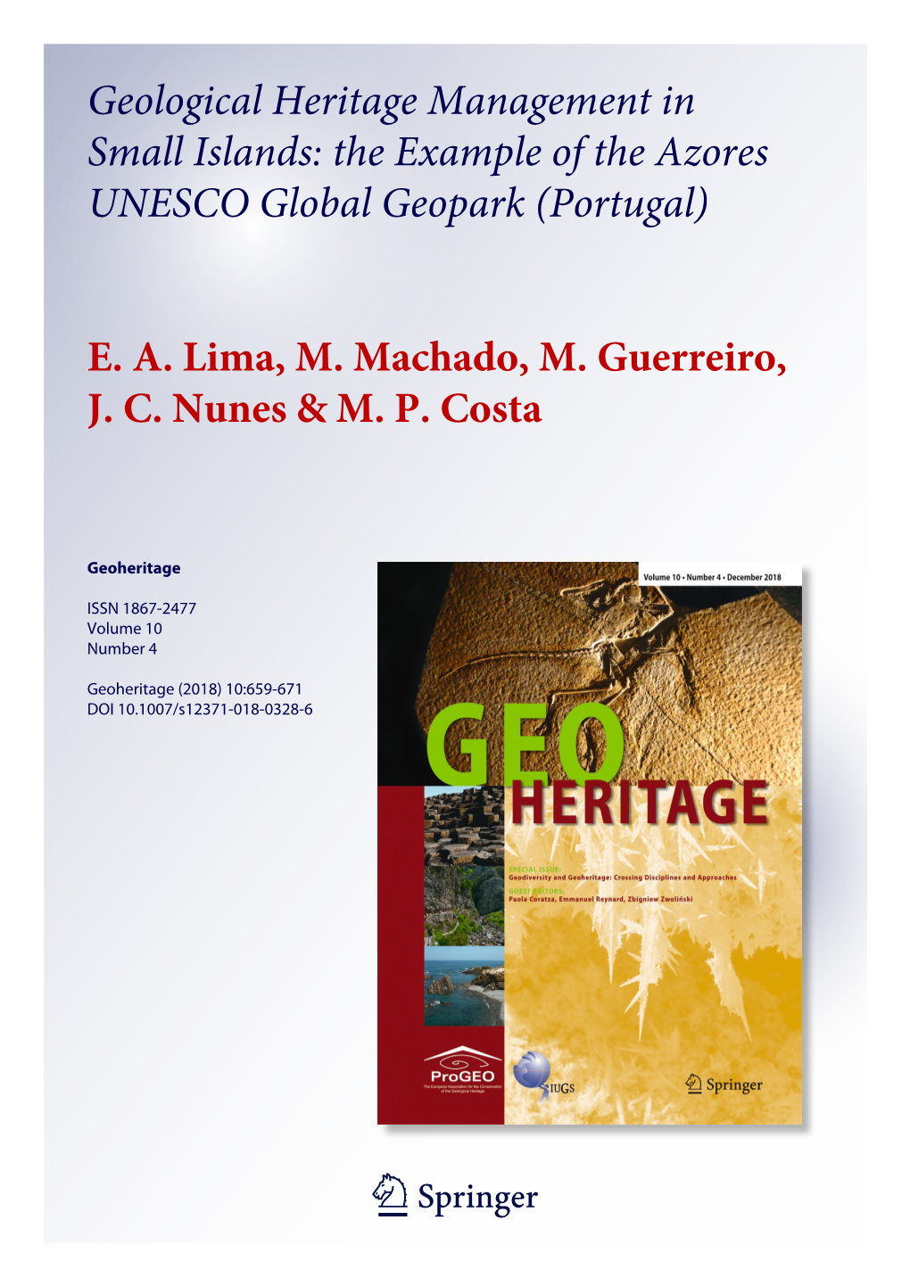 The Example of the Azores UNESCO Global Geopark (Portugal)