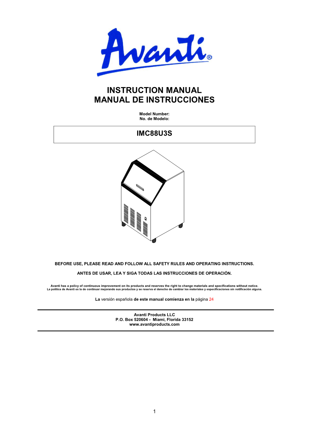 Instruction Manual Manual De Instrucciones