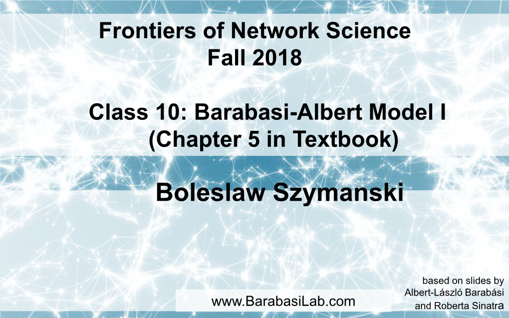 Network Science Fall 2018