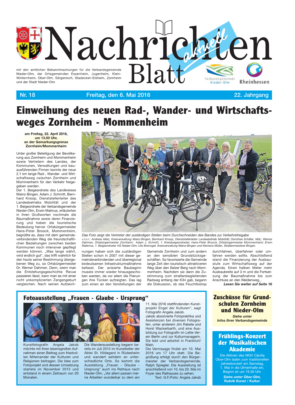 Nachrichtenblatt Nr. 18 Vom 06. Mai 2016