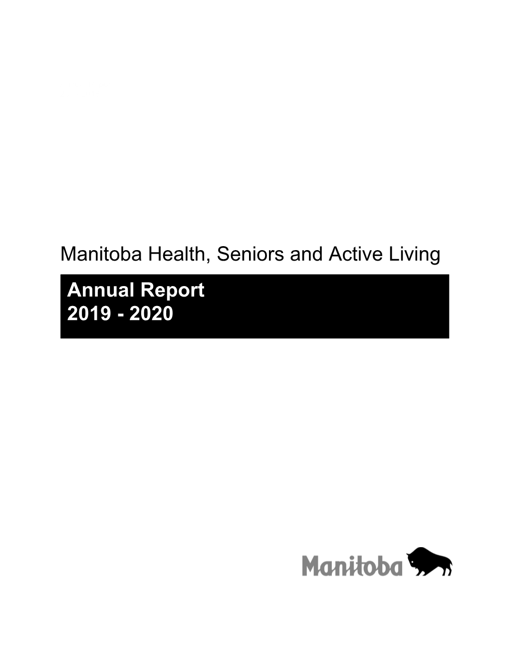 Manitoba Health, Seniors and Active Living Annual Report 2019-2020