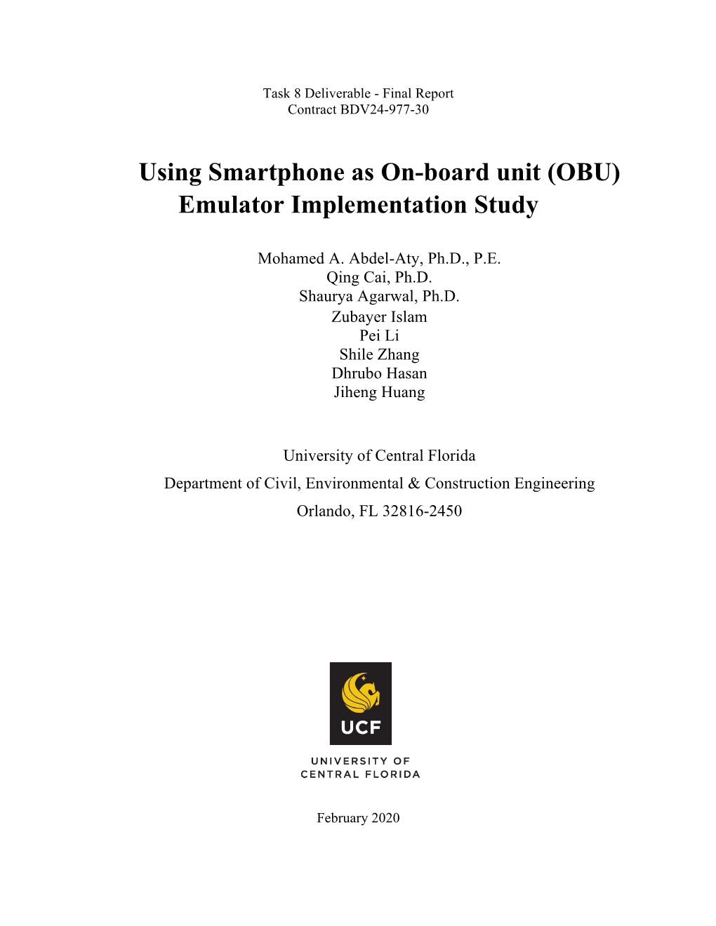 Using Smartphone As On-Board Unit (OBU) Emulator Implementation Study