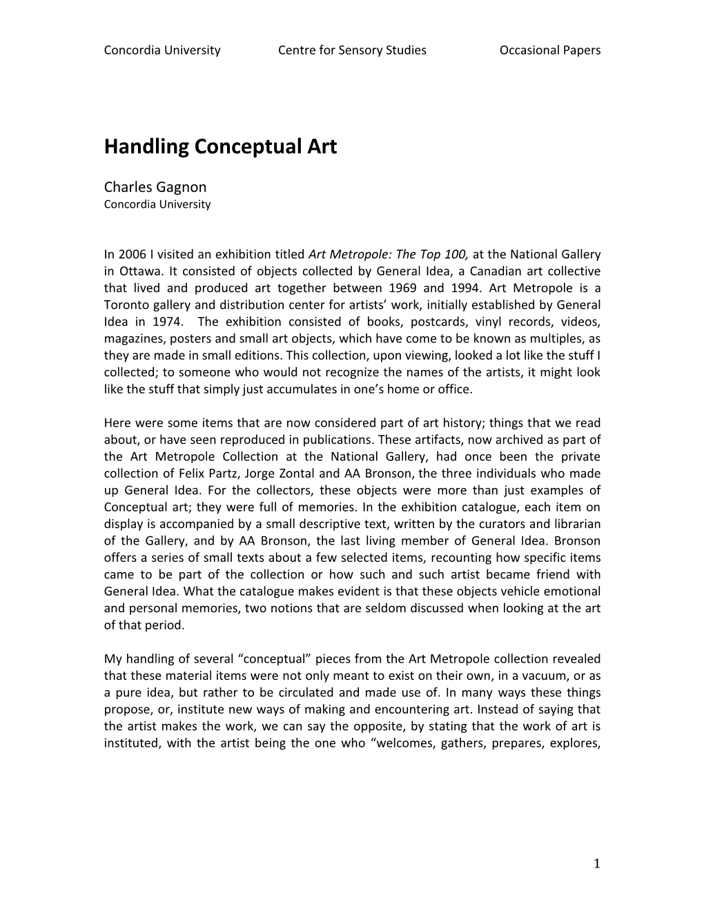 Handling Conceptual Art