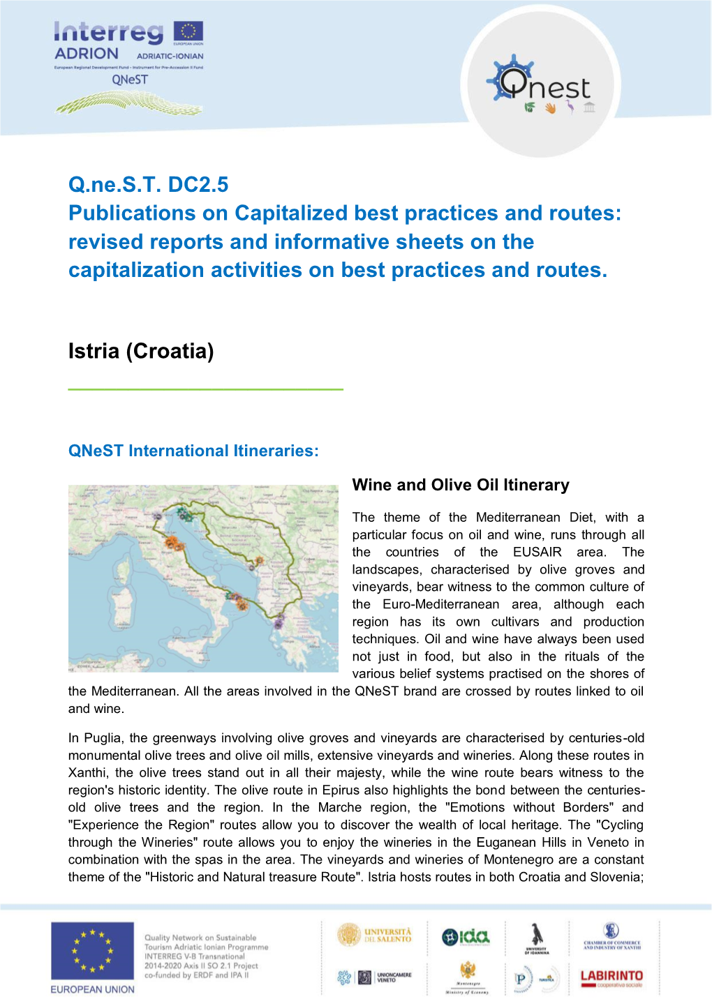 Q.Ne.ST DC2.5 Publications on Capitalized Best Practices and Routes