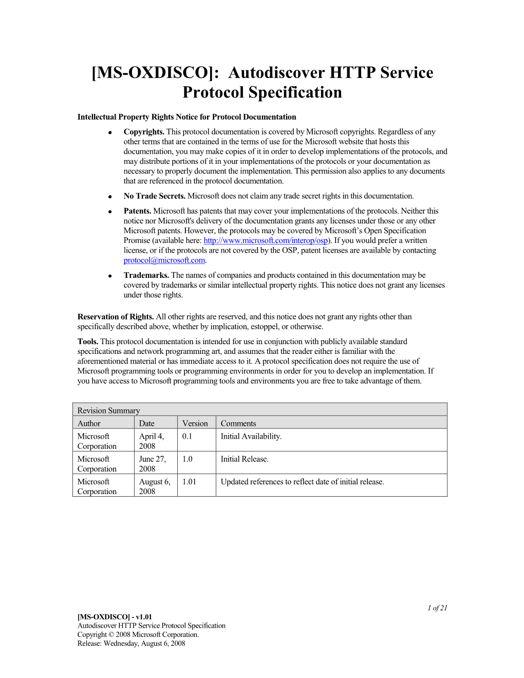 [MS-OXDISCO]: Autodiscover HTTP Service Protocol Specification