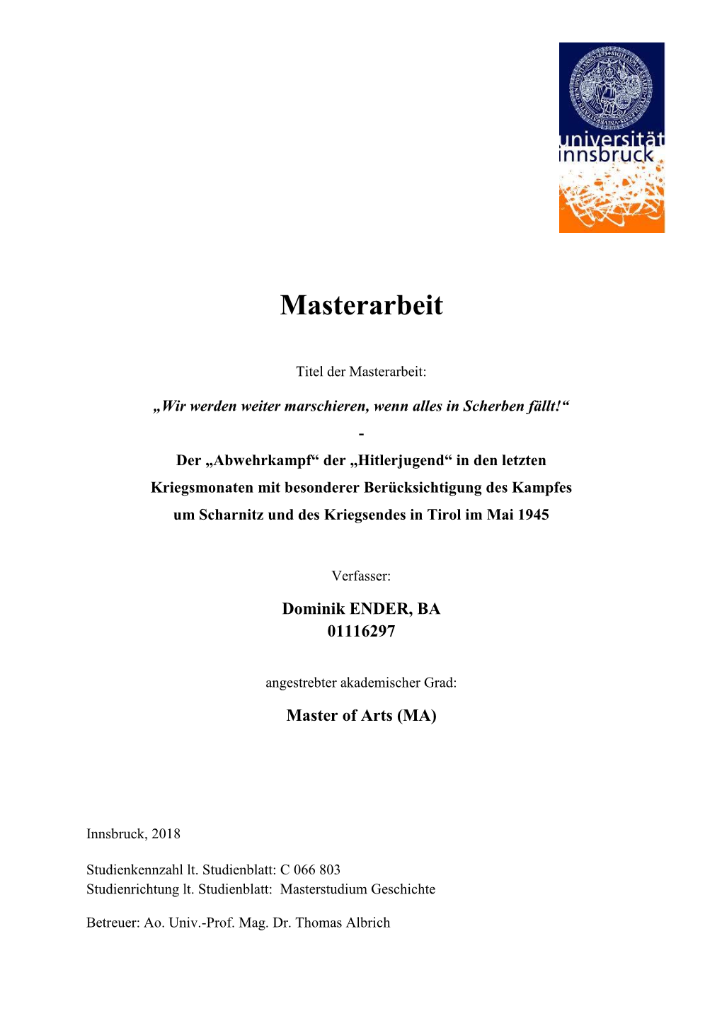 Masterarbeit