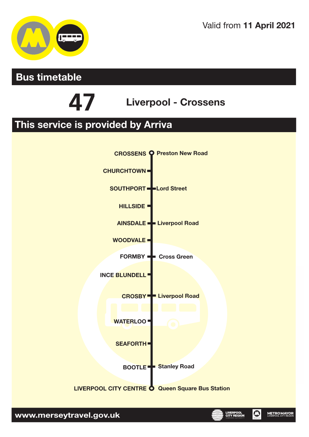 Bus Timetable This Service Is Provided by Arriva