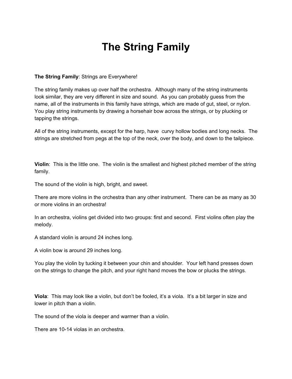 The String Family