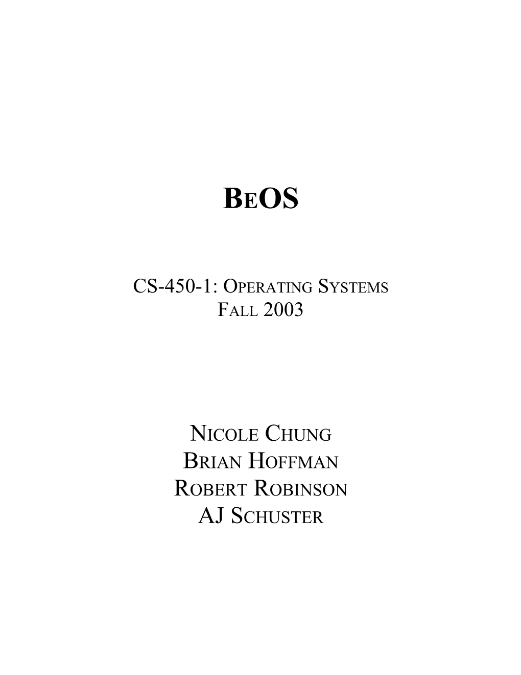 CS-450-1: Operating Systems