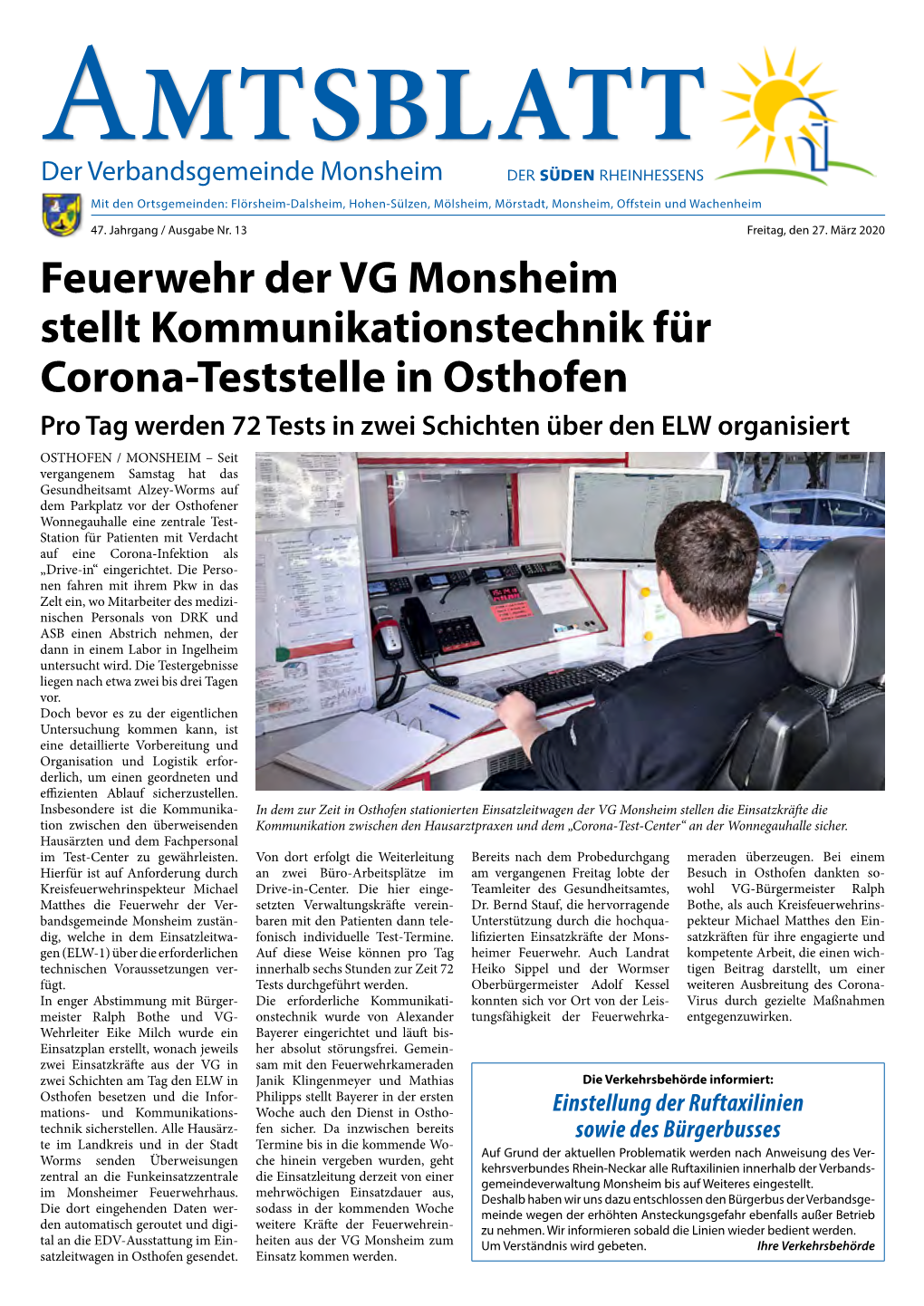 Amtsblatt 13 Vom 27.03.2020.Pdf