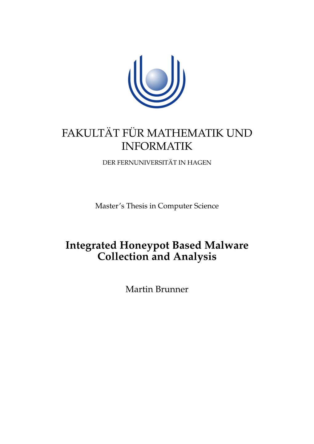 FAKULT¨AT F¨UR MATHEMATIK UND INFORMATIK Integrated