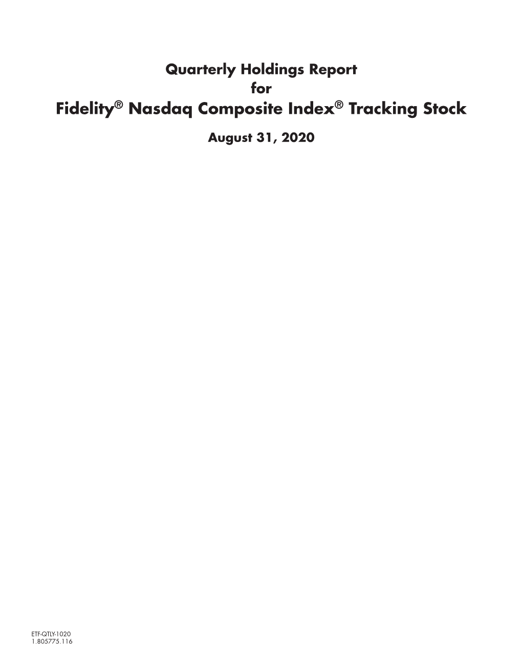 Fidelity® Nasdaq Composite Index® Tracking Stock