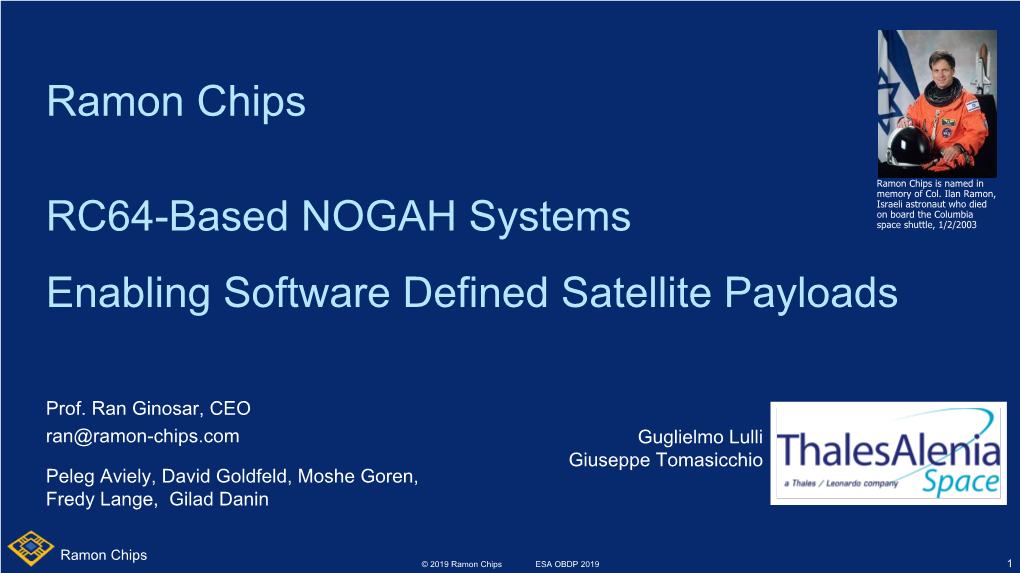 Ramon Chips RC64-Based NOGAH Systems Enabling Software Defined