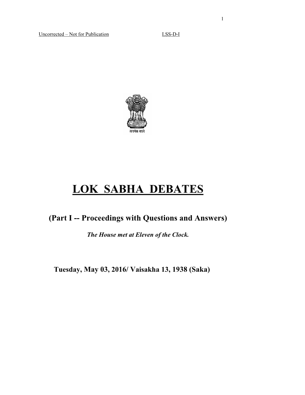 Lok Sabha Debates