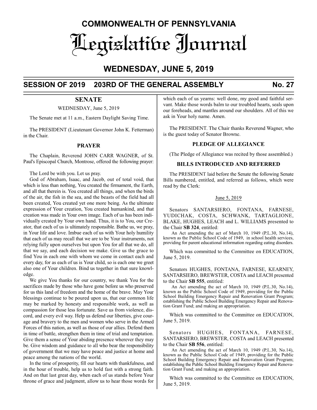 Legislative Journal