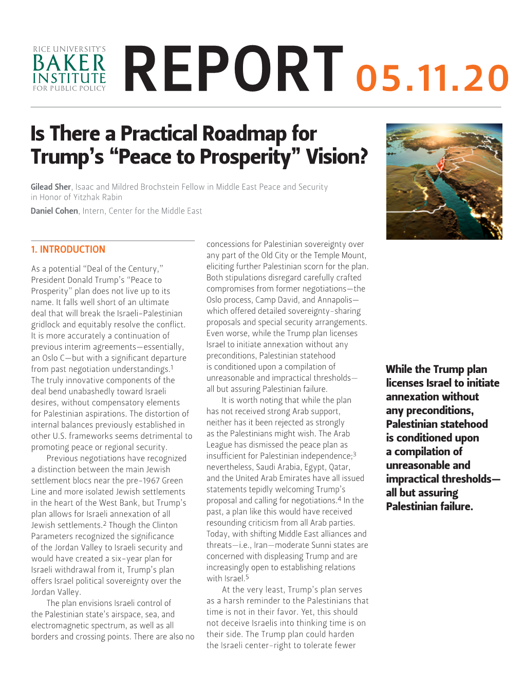 Peace to Prosperity” Vision?