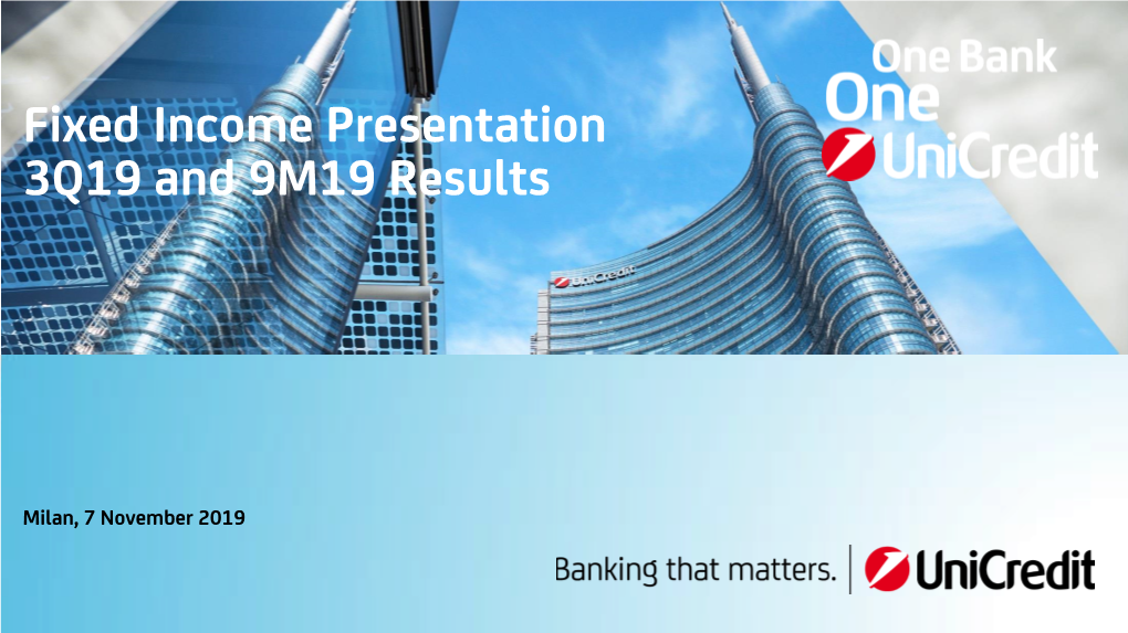 Fixed Income Presentation 3Q19 and 9M19 Results