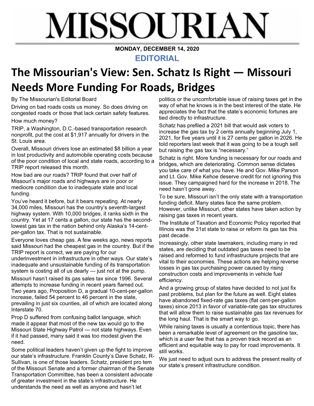 The Missourian Editorial