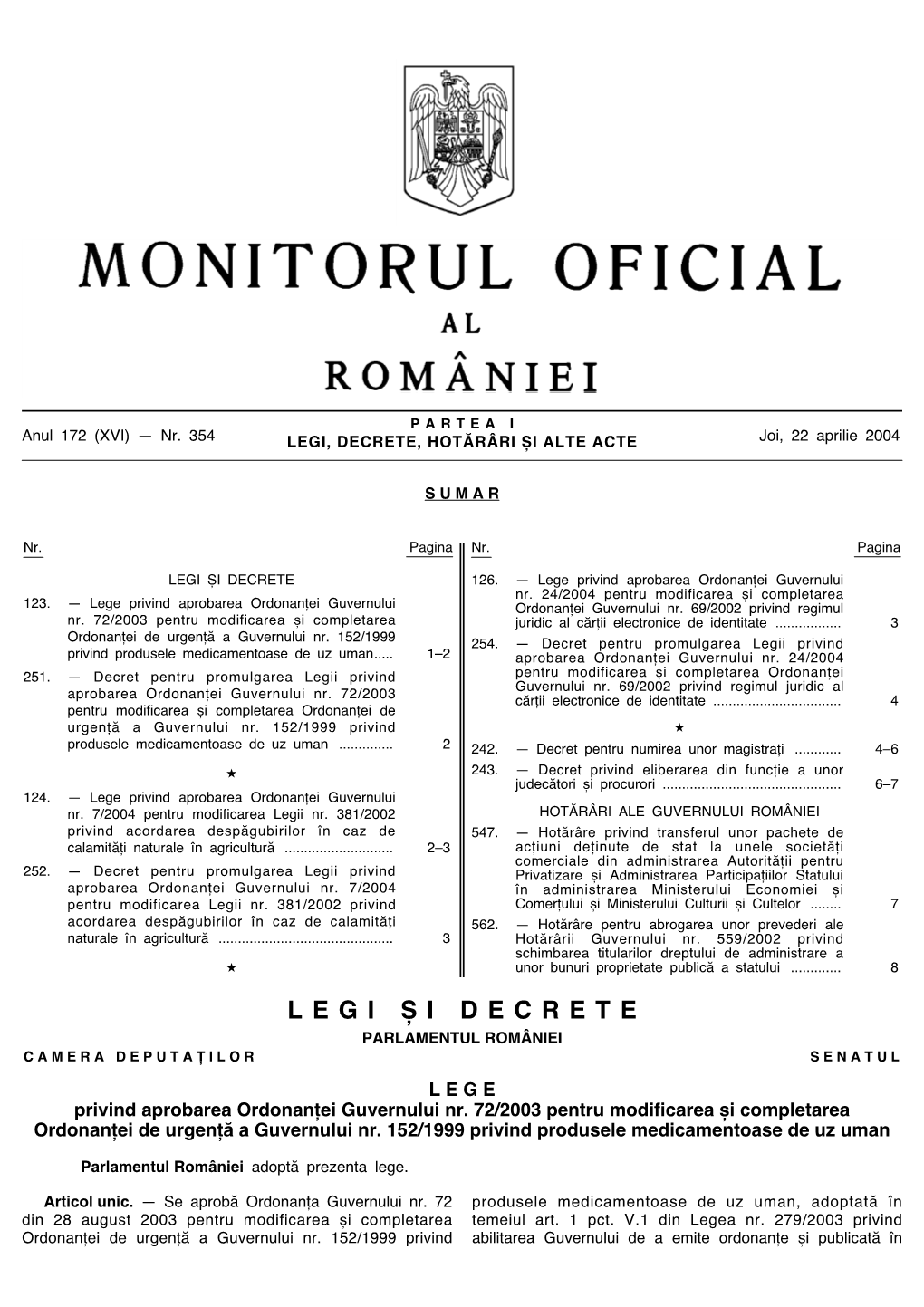 Monitorul Oficial Partea I