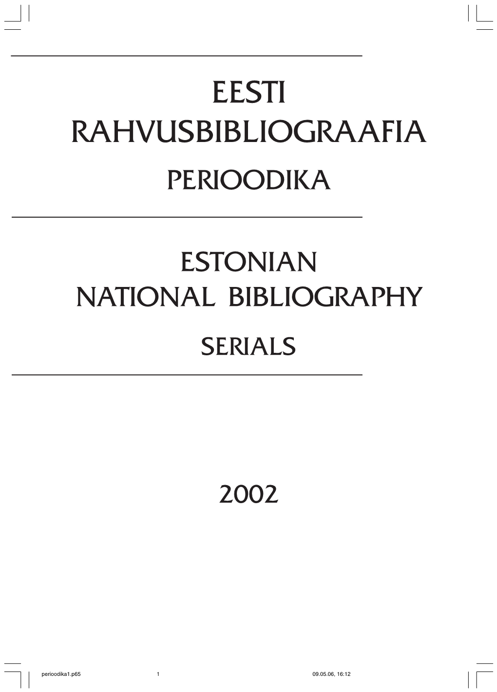 Eesti Rahvusbibliograafia Perioodika