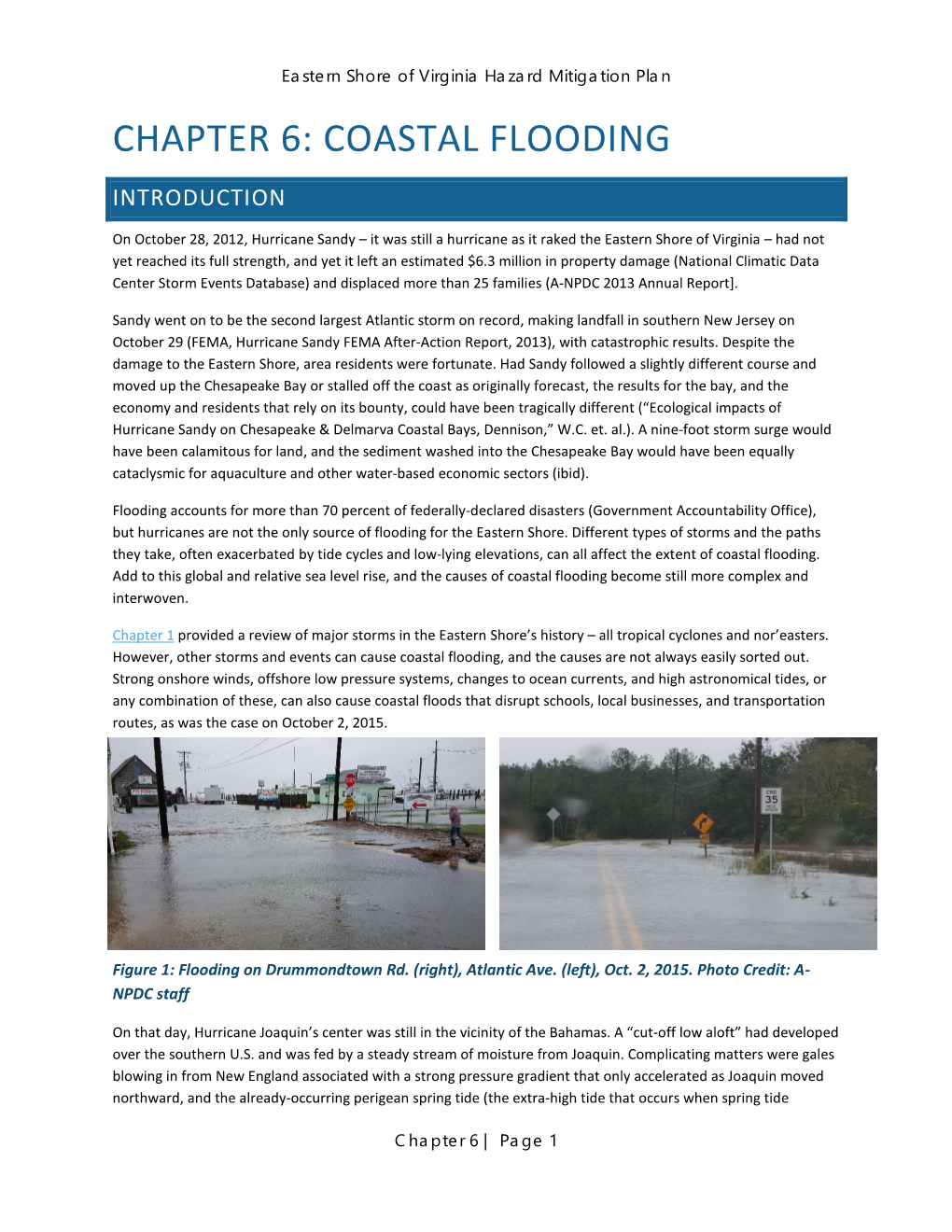 Chapter 6: Coastal Flooding Introduction