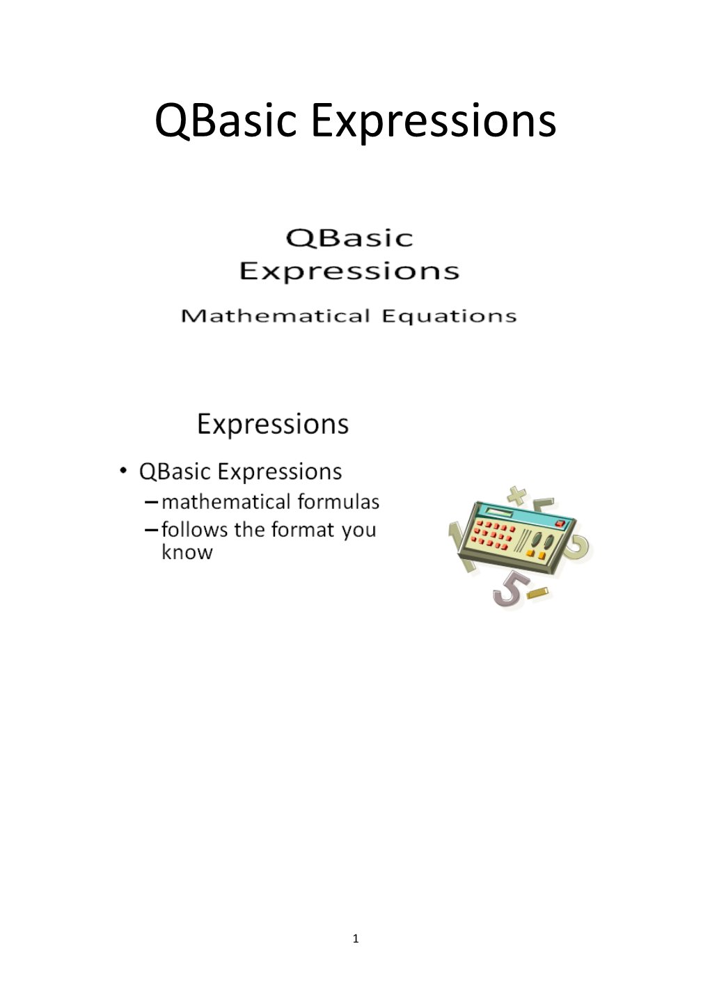 Qbasic Expressions