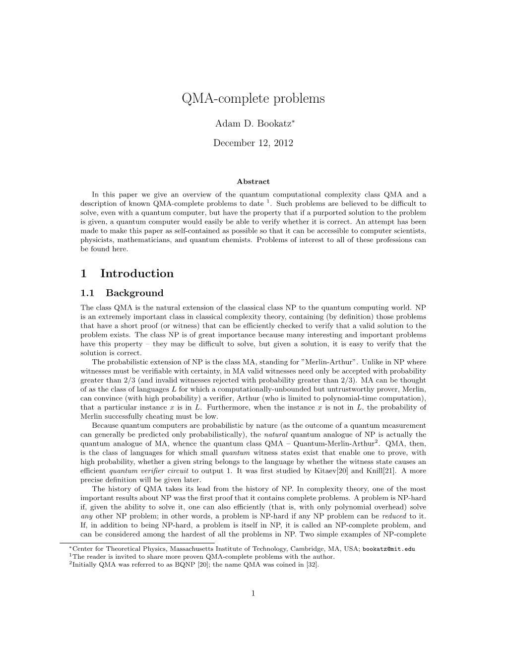 QMA-Complete Problems