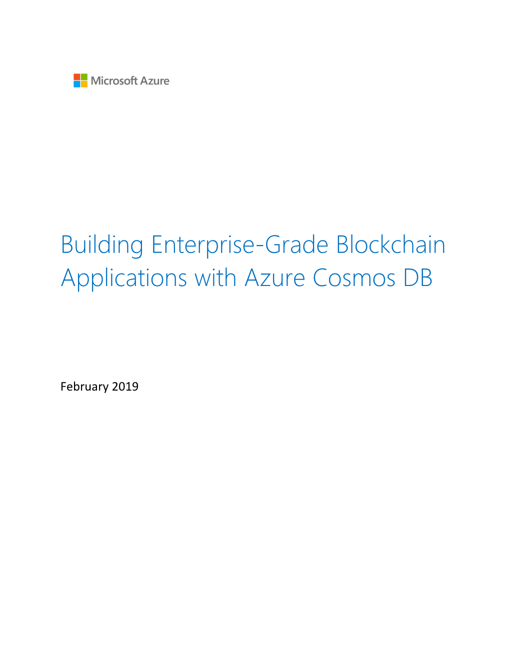 Building Enterprise-Grade Blockchain Applications with Azure Cosmos DB