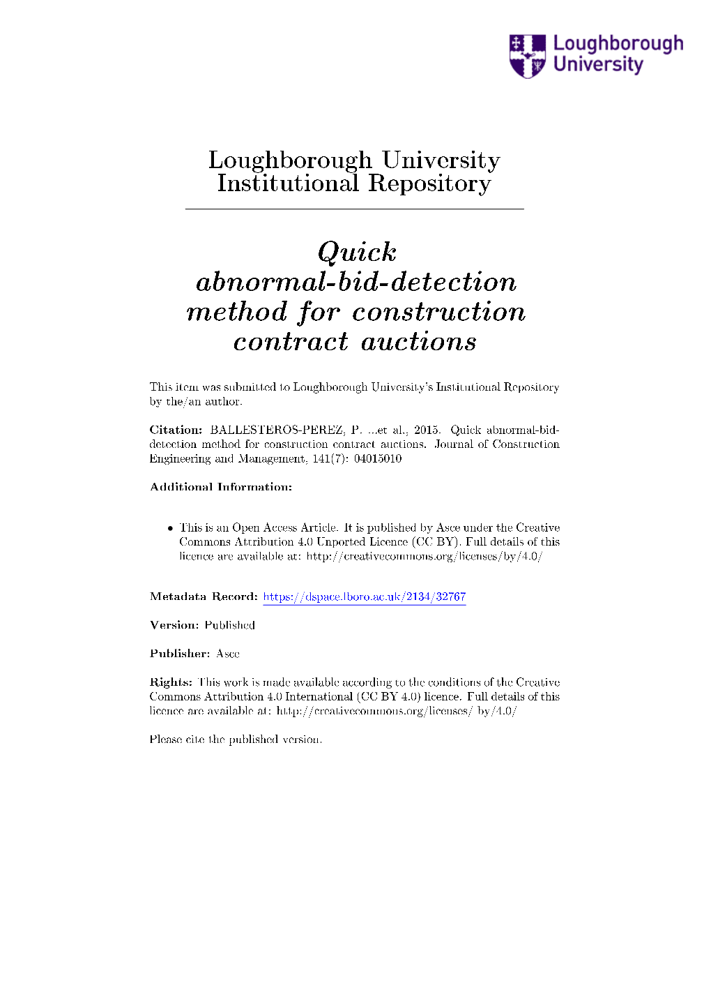 Quick Abnormal-Bid-Detection Method for Construction Contract Auctions