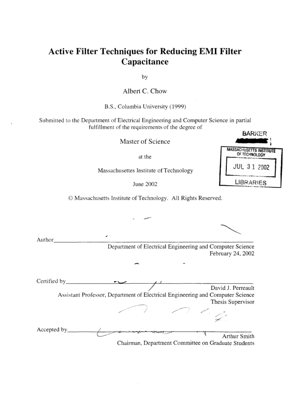 Active Filter Techniques for Reducing EMI Filter Capacitance