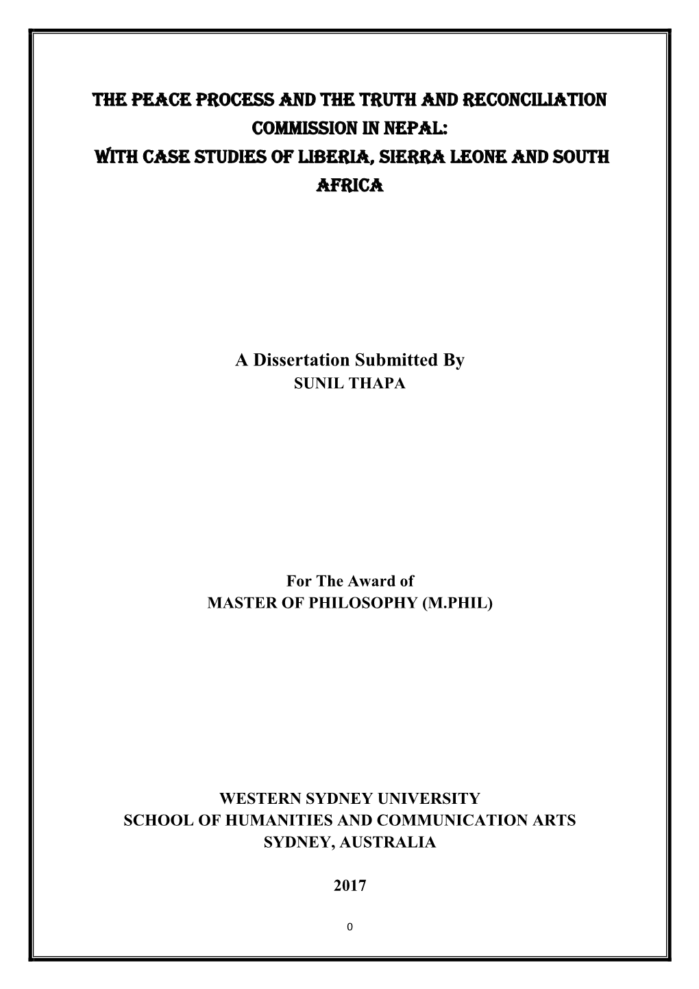 With Case Studies of Liberia, Sierra Leone and South Africa