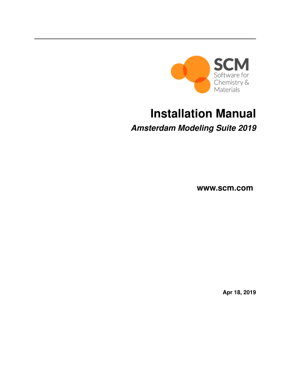 Installation Manual Amsterdam Modeling Suite 2019