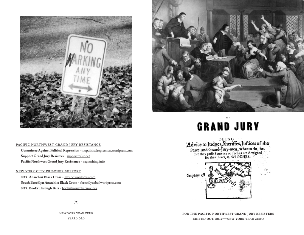 Pacific Northwest Grand Jury Resistance New York City Prisoner Support