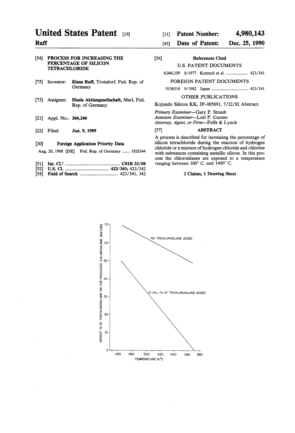 United States Patent (19) 11 Patent Number: 4,980,143 Ruff (45) Date of Patent: Dec