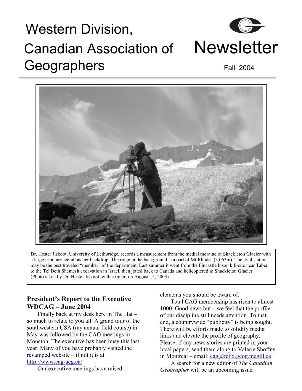 Western Division, Canadian Association of Newsletter