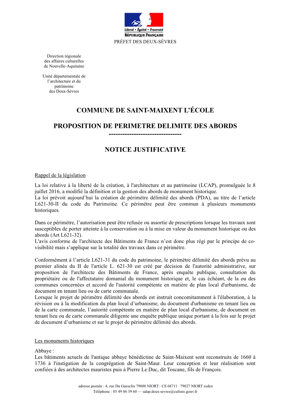 Commune De Saint-Maixent L'école Proposition De