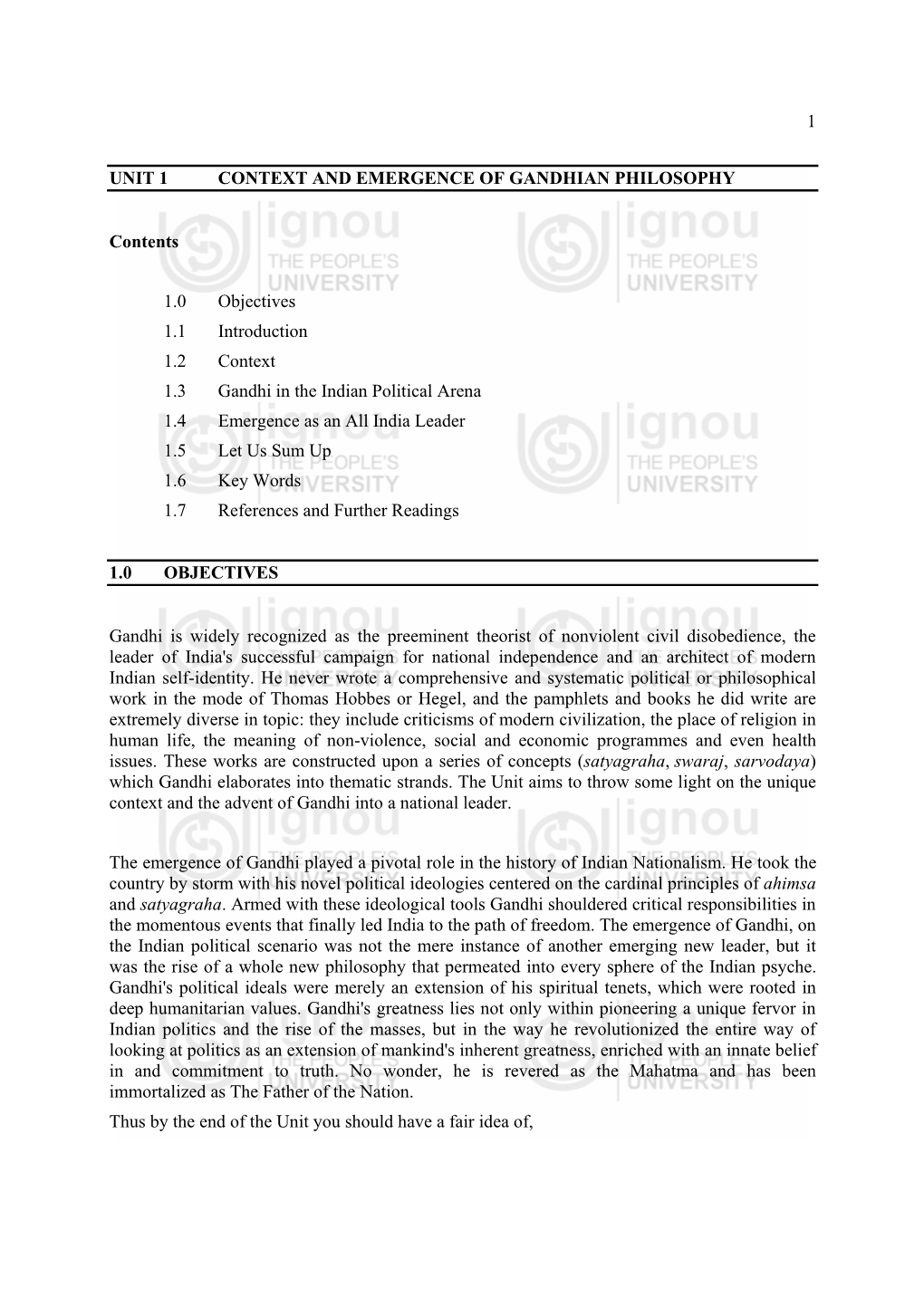 1 Unit 1 Context and Emergence of Gandhian