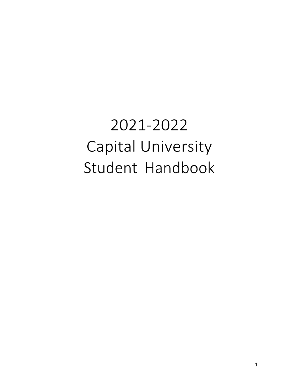 2020-2021 Capital University Student Handbook