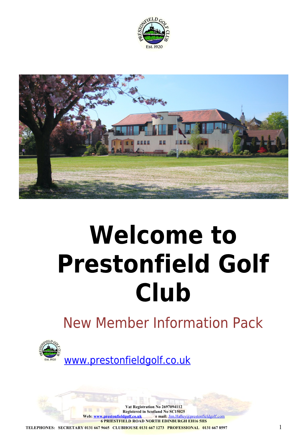 Welcome to Prestonfield Golf Club