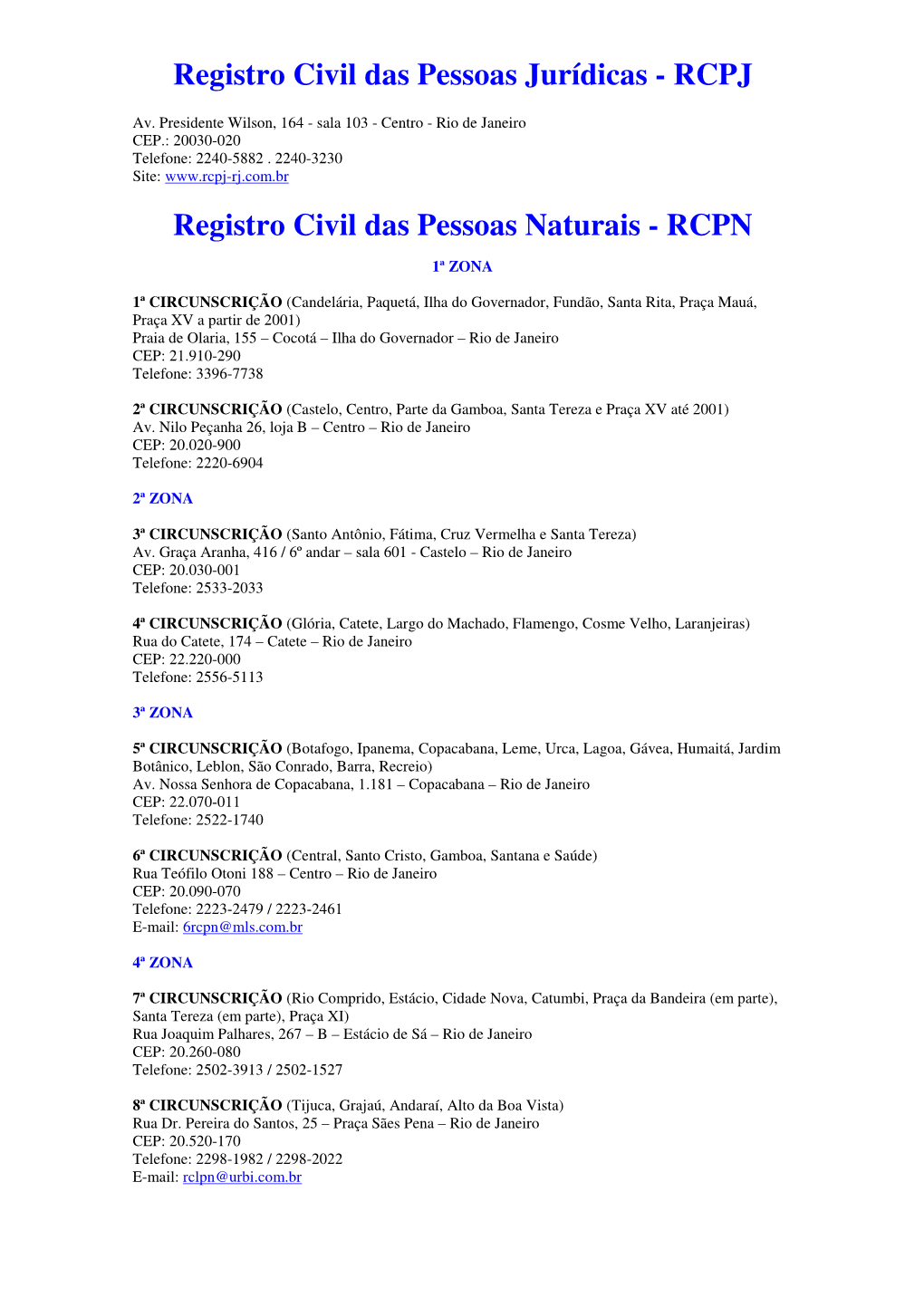 Registro Civil Das Pessoas Jurídicas E Naturais RCPJ E RCPN