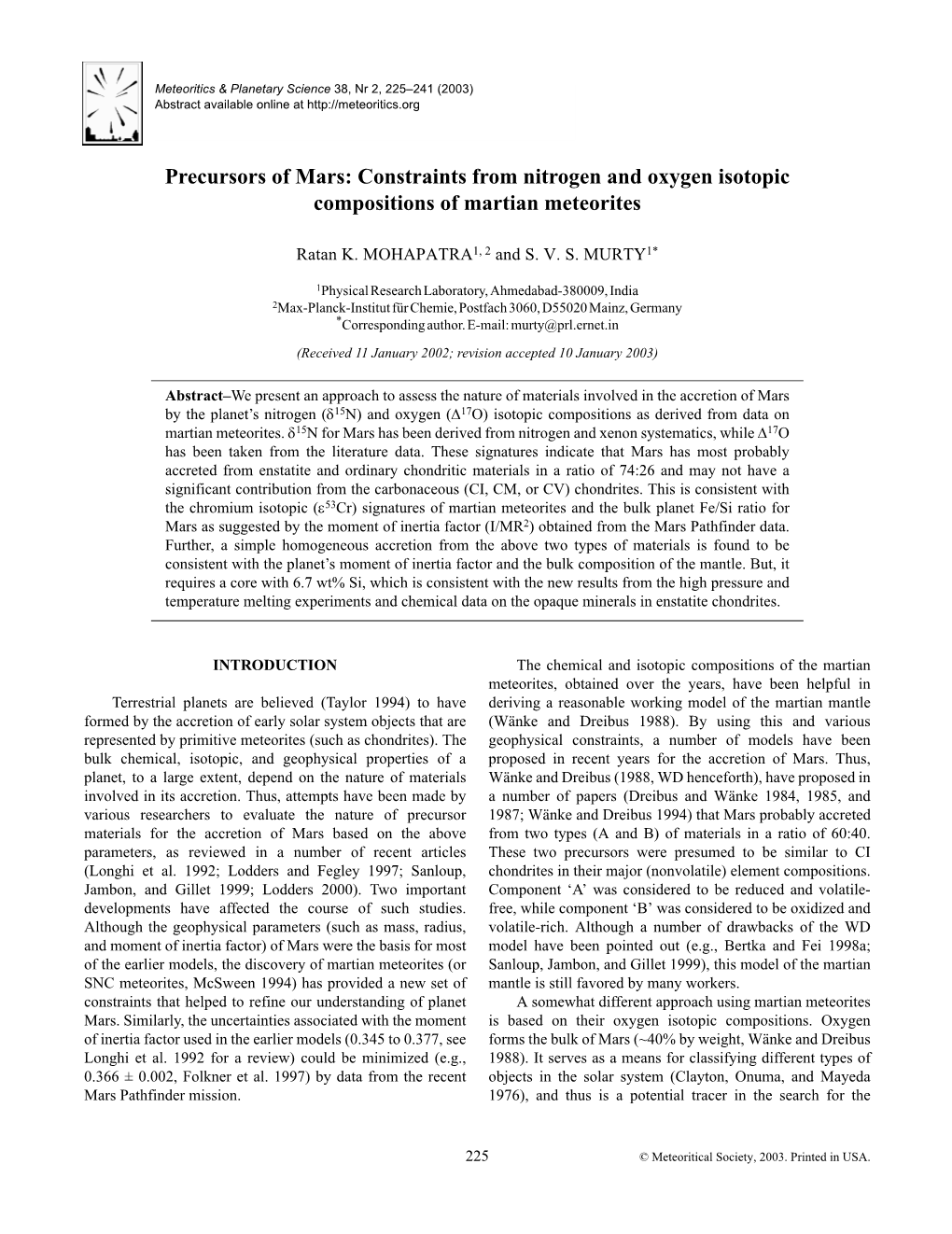 Precursors of Mars: Constraints from Nitrogen and Oxygen Isotopic Compositions of Martian Meteorites