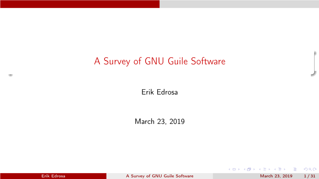 A Survey of GNU Guile Software