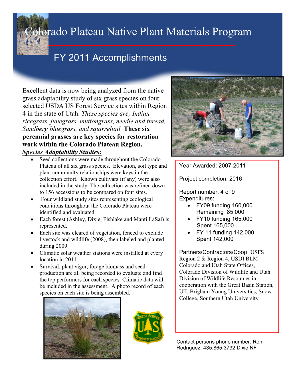 Colorado Plateau Native Plant Materials Program