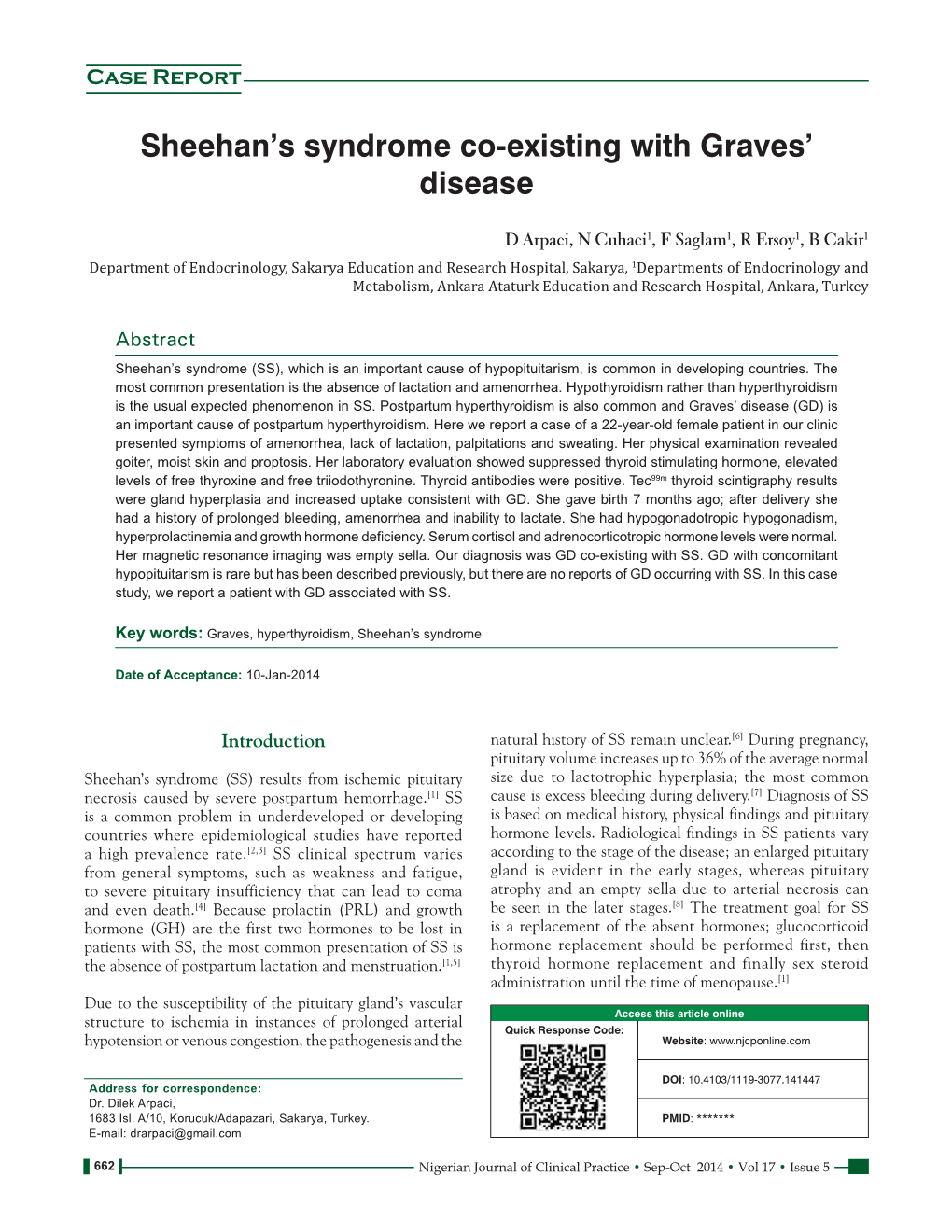 Sheehan's Syndrome Co‑Existing with Graves' Disease