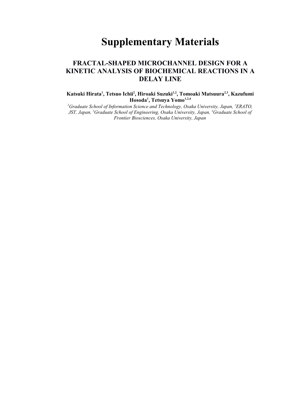 Fractal-Shaped Microchannel Design for a Kinetic Analysis of Biochemical Reactions In