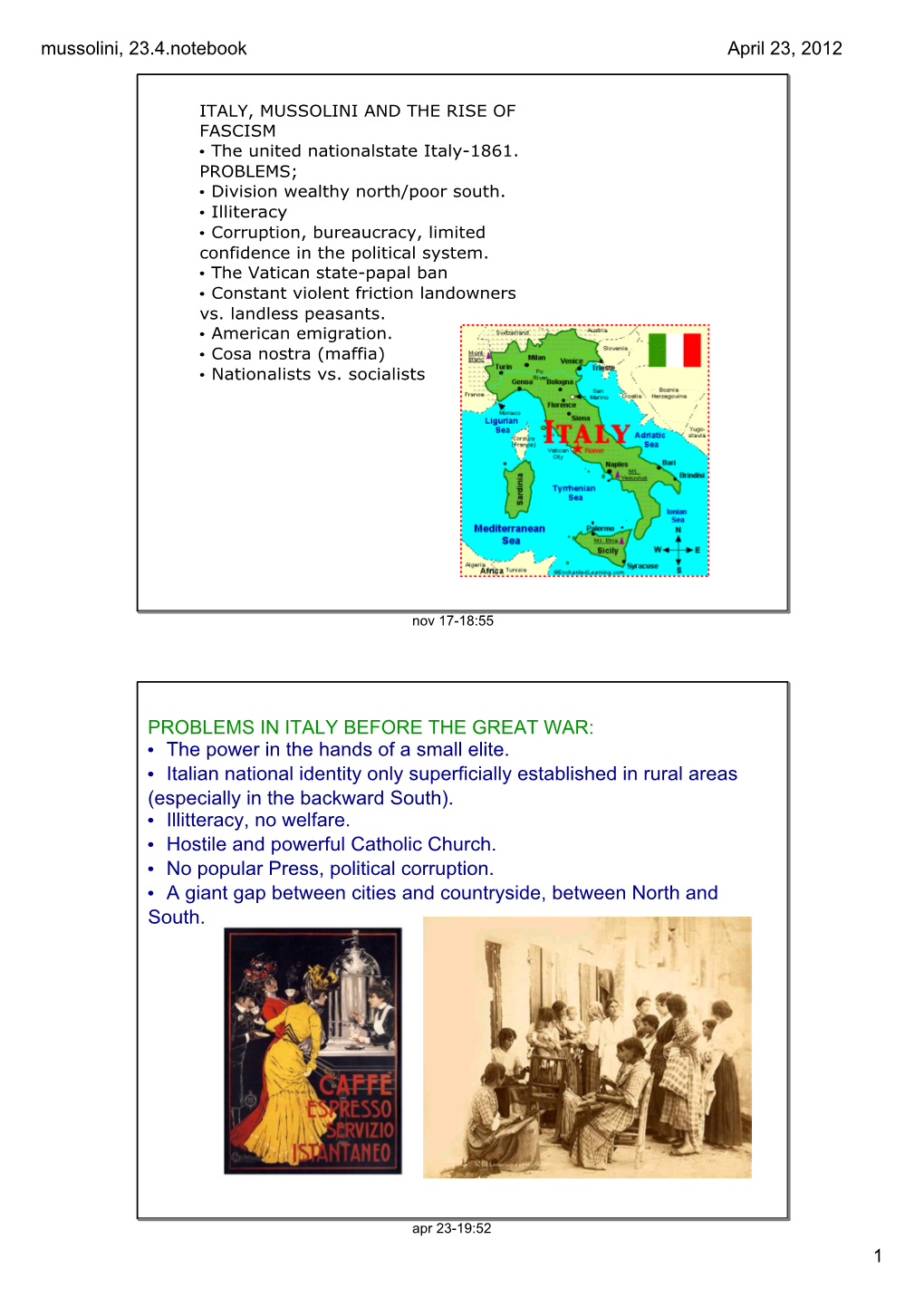 Mussolini, 23.4.Notebook April 23, 2012