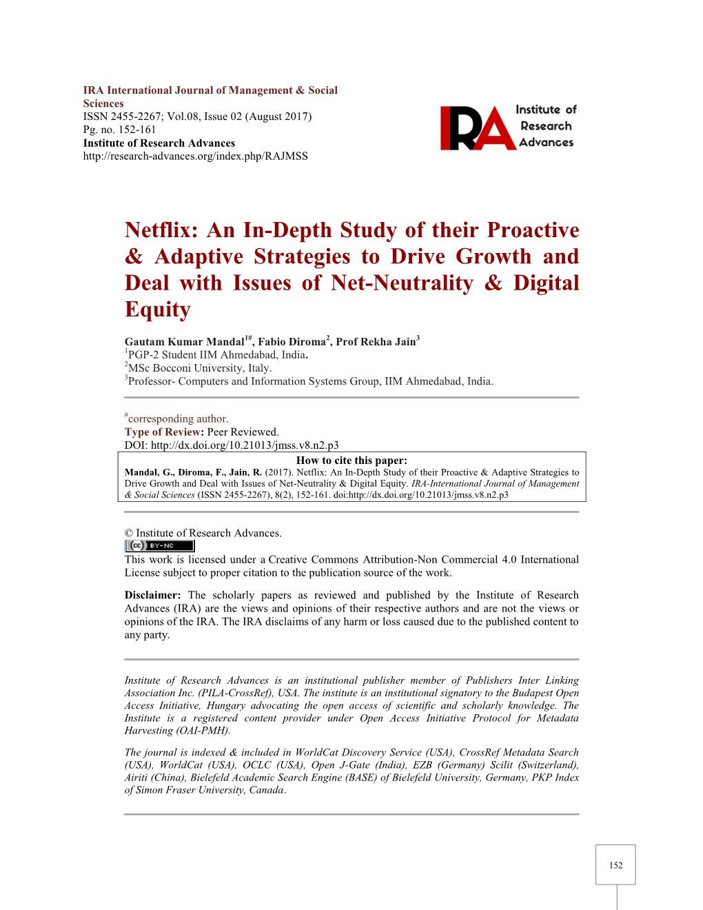 Netflix: an In-Depth Study of Their Proactive & Adaptive Strategies to Drive Growth and Deal with Issues of Net-Neutrality & Digital Equity